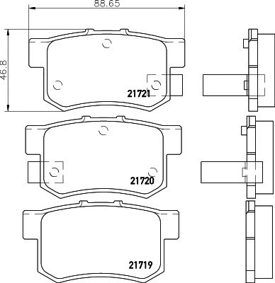 HELLA PAGID 8db355016451 -  Комплект тормозных колодок, дисковый тормоз